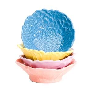 VIETRI Set Of 4 Fiori Di Campo Figural Assorted Cereal Bowls Floral Multi New